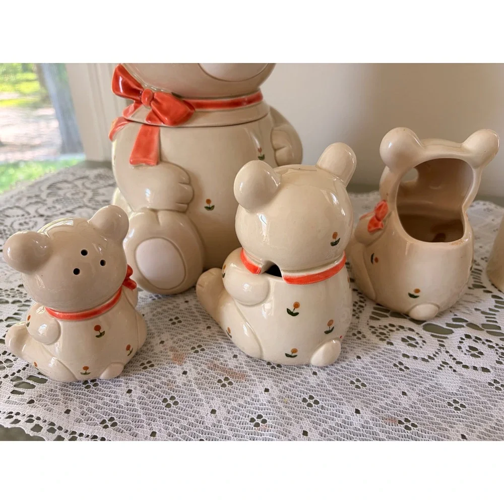 Vintage Otagiri Japan Teddy Bear Set 8pc
